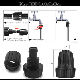 FeimiChen barbed lock nut adapter ensures leak-free faucet-to-tubing connections.
