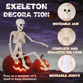 Feir 16-inch skeletons use durable plastic for outdoor displays.