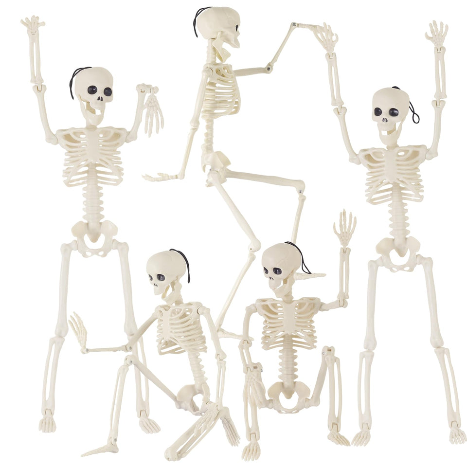 Feir 16-inch skeletons ready for assembly, flexible Halloween displays.