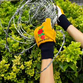 FEISHDEK cactus gloves cuff detail shows stretch knit for snug fit