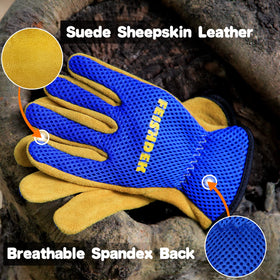FEISHDEK kids gloves with blue small size worn by a child