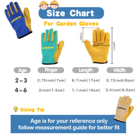 FEISHDEK blue kids gloves outdoors for gardening and planting