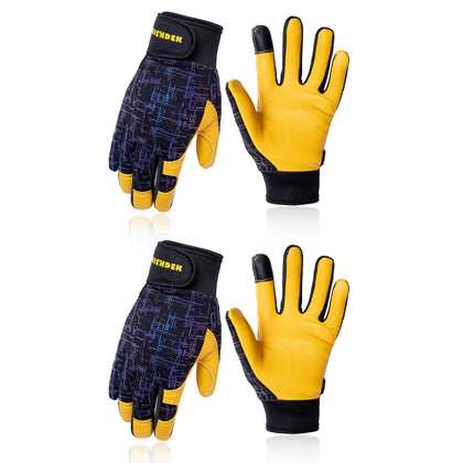 FEISHDEK kids leather gloves back view highlighting durable leather for growing hands