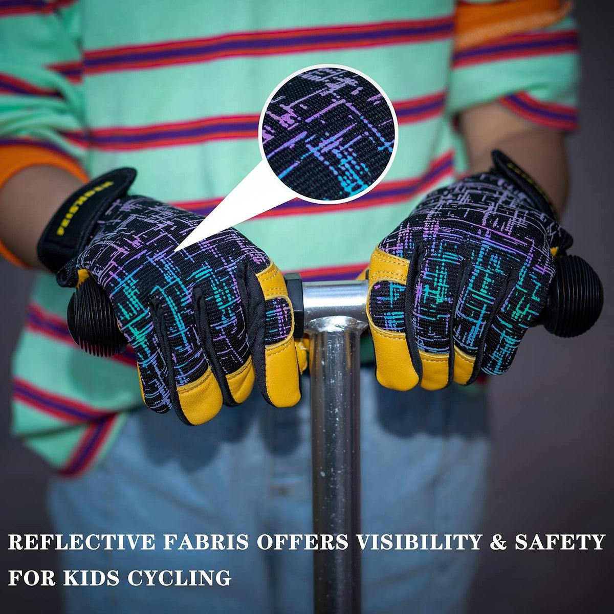 FEISHDEK Kids gloves in garden use, comfortable and versatile for outdoor activities.