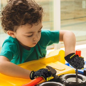 FEISHDEK kids gloves with top-grain leather for anti-slip grip and durability