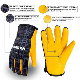 FEISHDEK Kids Safety Gloves elastic cuff for snug wear