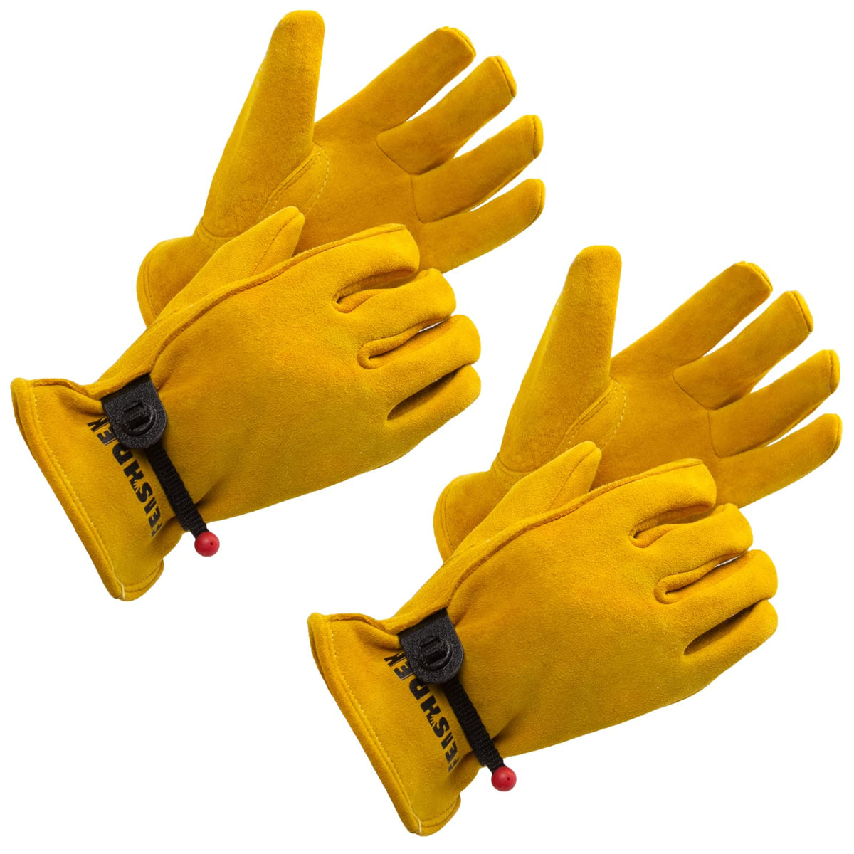 FEISHDEK Kids yellow gloves with reflective back for outdoor visibility.