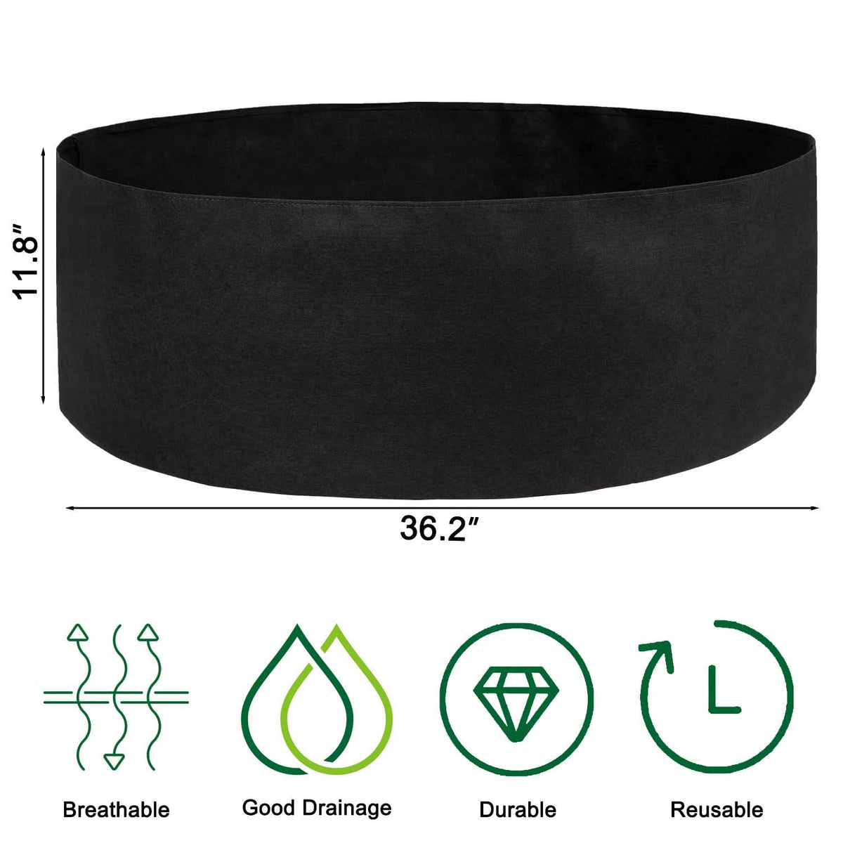 Feitore 50gal round fabric bed top view for easy access