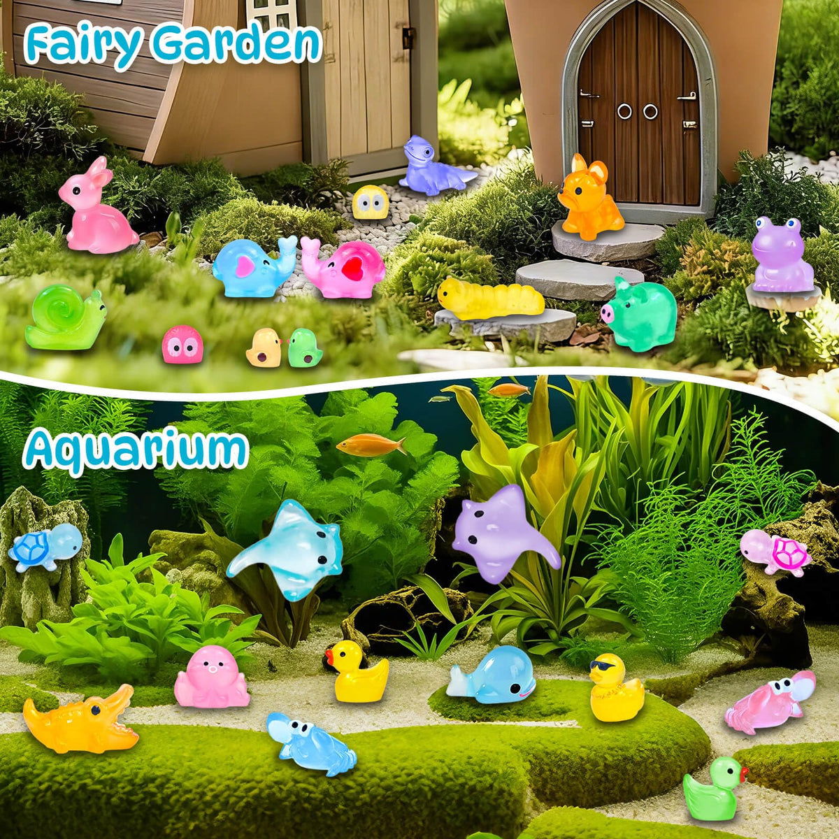 Feivando luminous resin snails create whimsical night accents for pots and displays
