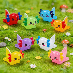 Feivando glow axolotl mini figurine adds whimsy to aquariums.