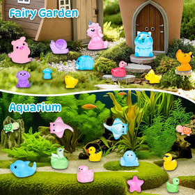 Feivando glow mini snail figure for terrariums and shelves