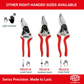 FELCO 6 Elite black F-Tech coating resists friction and sap.