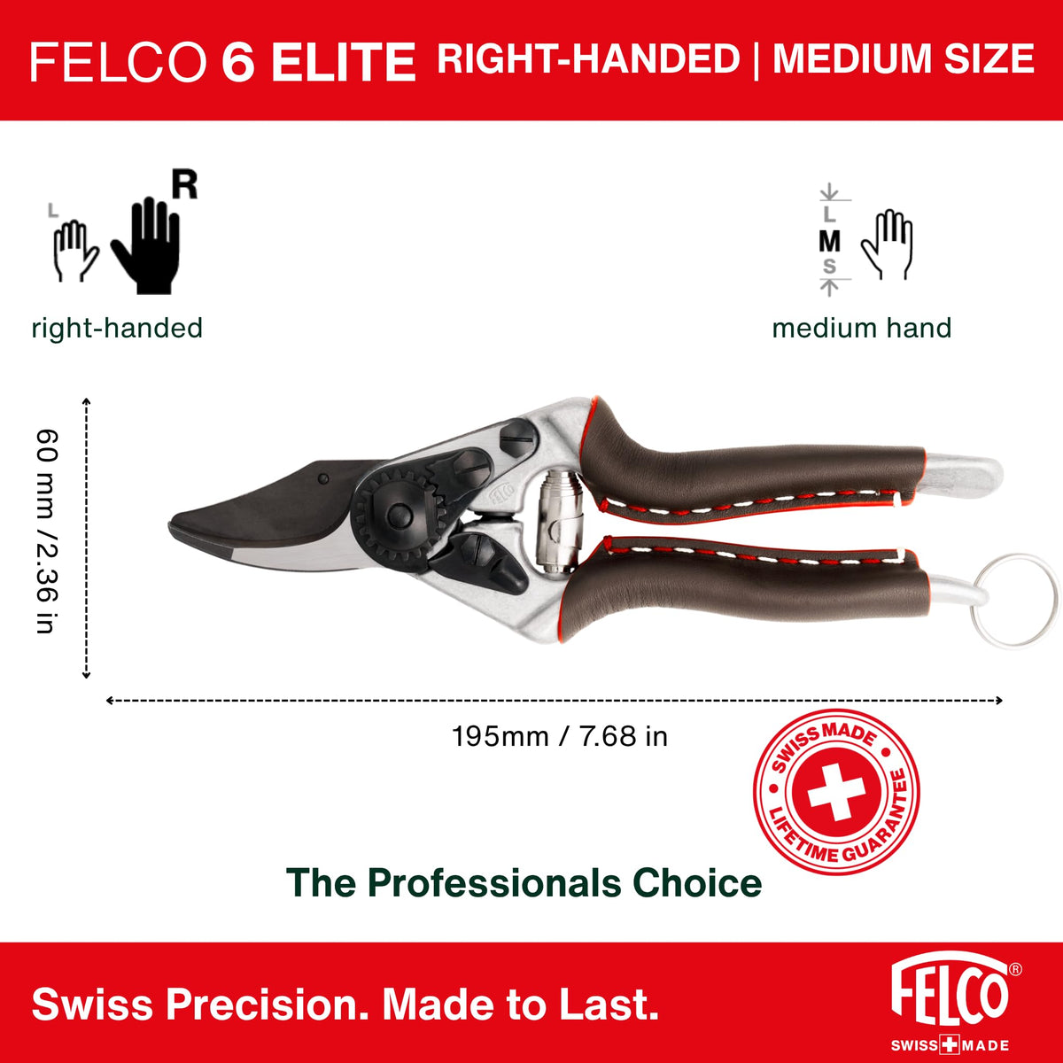 FELCO 6 Elite thumb-catch mid-opening feature for fast cuts.