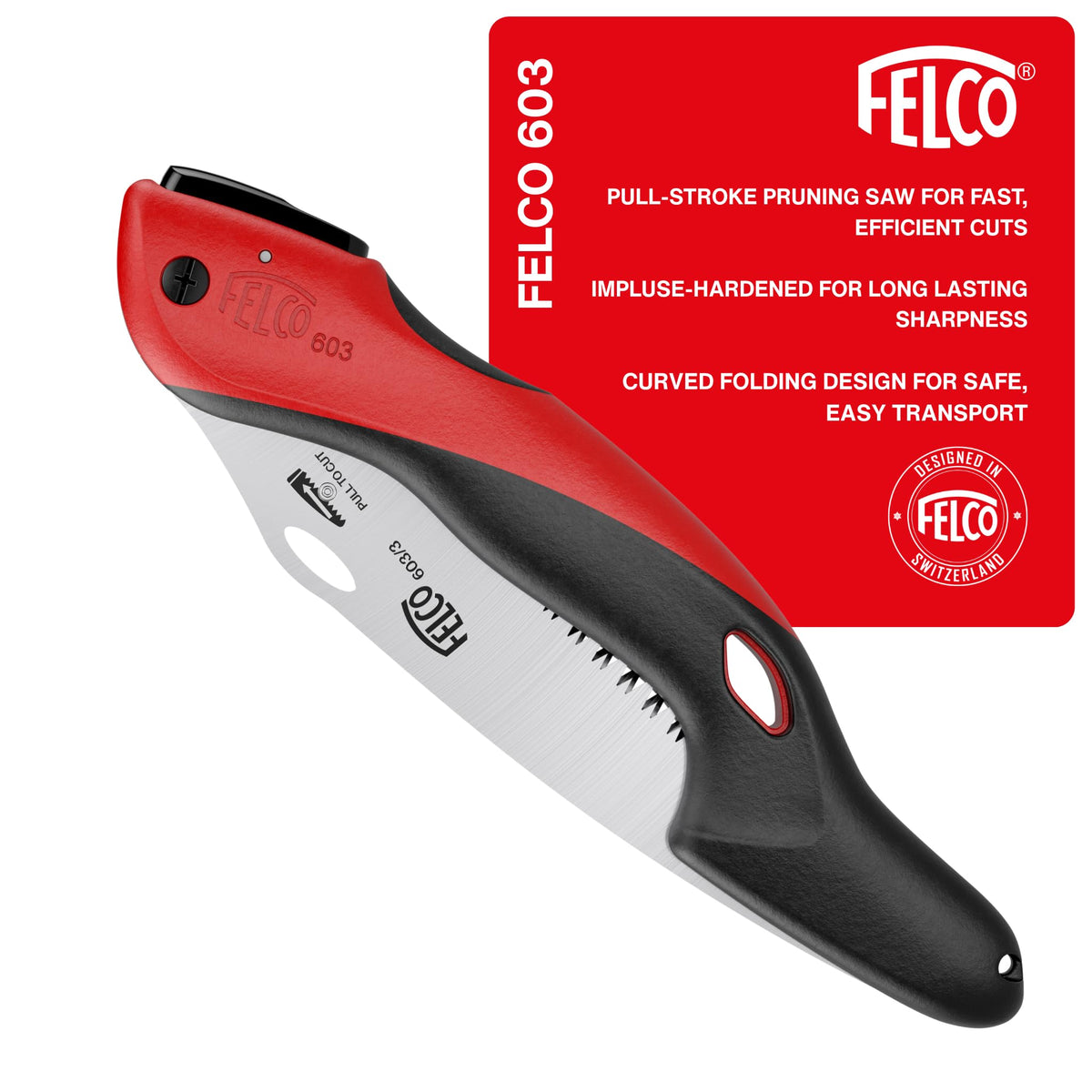 Felco 603 curved blade 8in for fast, controlled pruning in trees