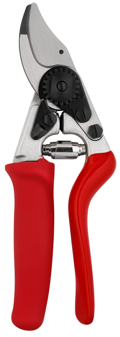 FELCO F15 pruning shears angle view emphasizing compact ergonomic design for easy reach