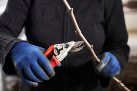 FELCO F15 ergonomic handle in close-up supports comfortable grip during extended pruning