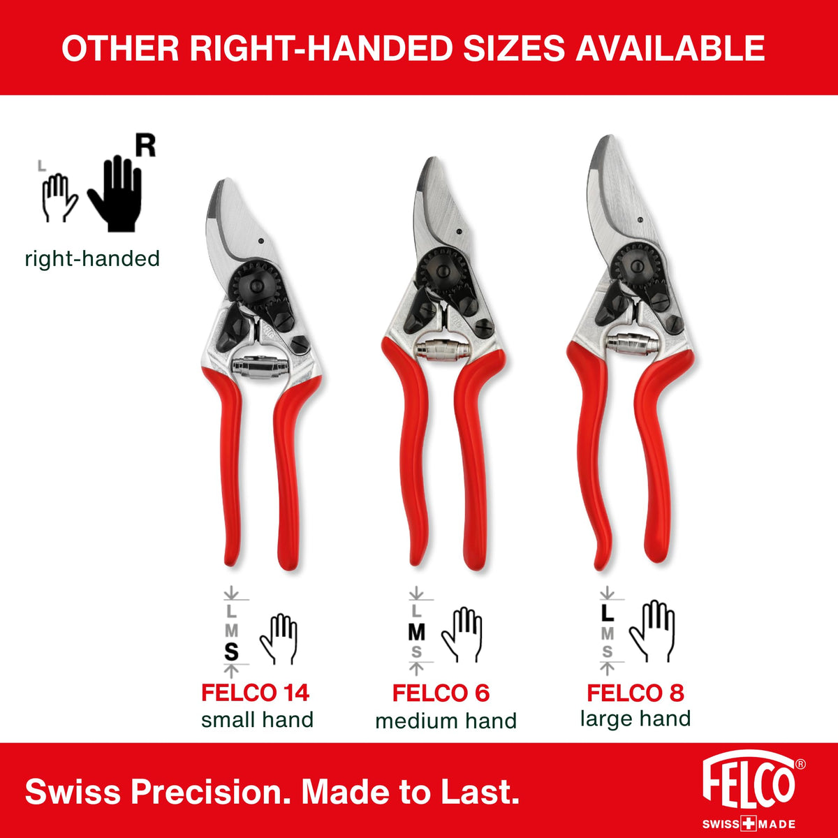 FELCO F16 forged aluminum handles reduce weight for easy handling