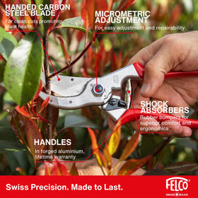 FELCO F4 aluminum handles showcase durability and lightweight pruning power.