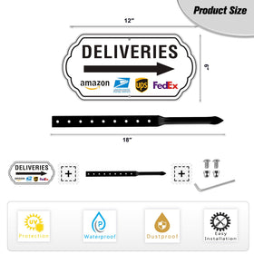 Felexdo 12x6 outdoor sign shows visible delivery instructions on a driveway.