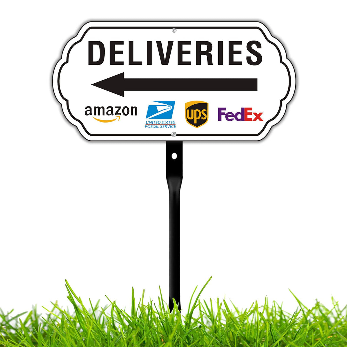 Felexdo deliveries sign arrow left 12x6 enhances visibility for curbside deliveries