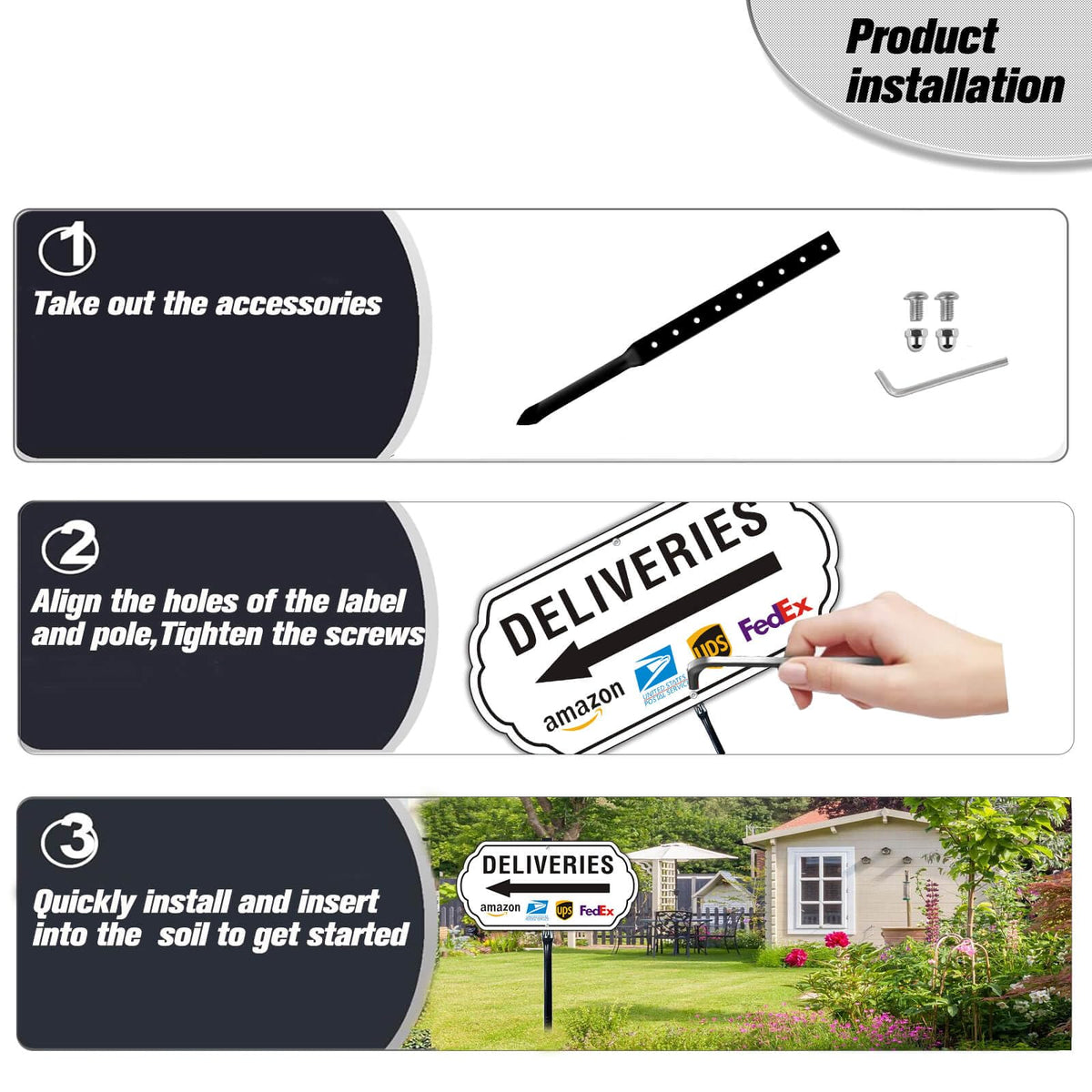 Felexdo deliveries sign bold black lettering on white background improves readability from distance