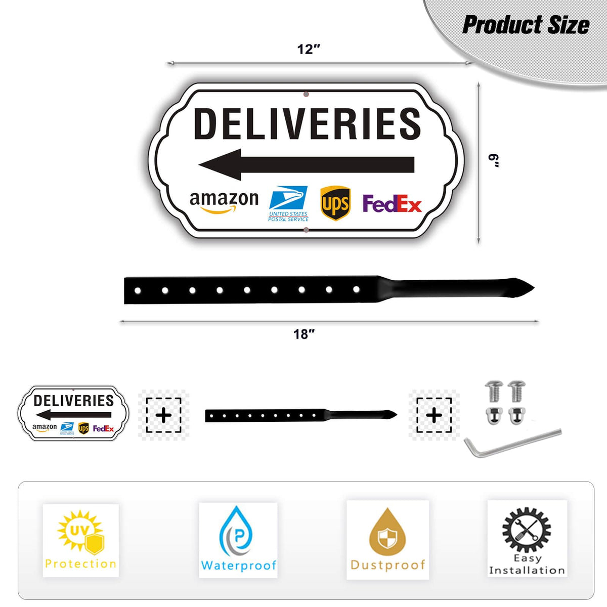 Felexdo deliveries sign steel stake 18 inch provides strong outdoor support