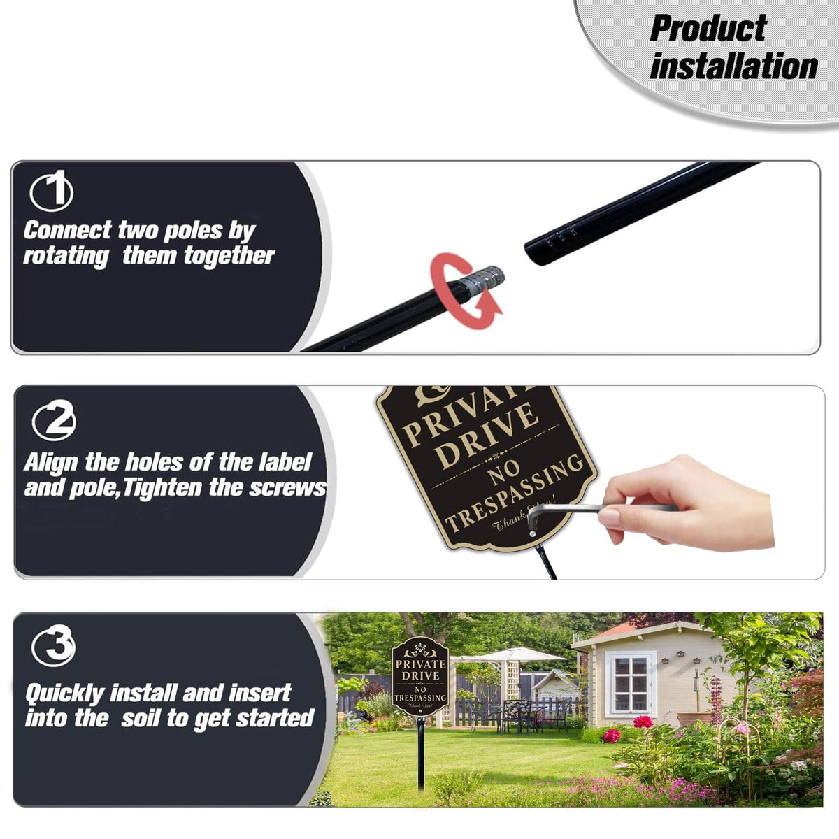 Felexdo rust-resistant aluminum sign withstands sun and rain