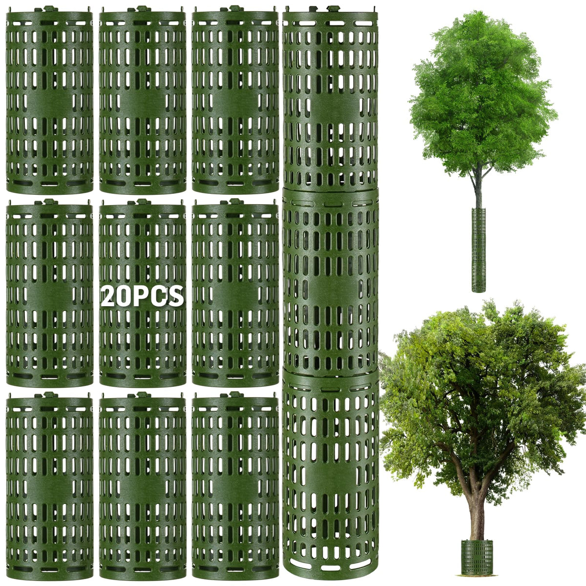 FELISTORY tree guard protector 15in assembly around a trunk for sapling protection.