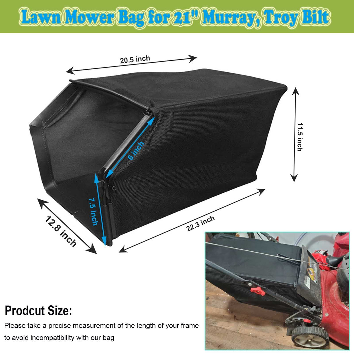 Durable FELHOOD mower bag material built for regular use.