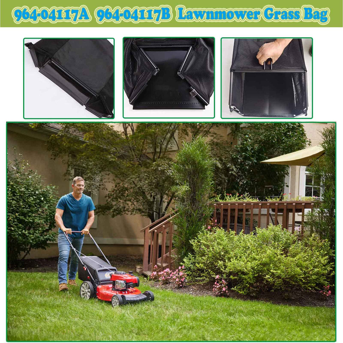 FELHOOD replacement bag 964-04117B, compatible with multiple Troy-Bilt models.