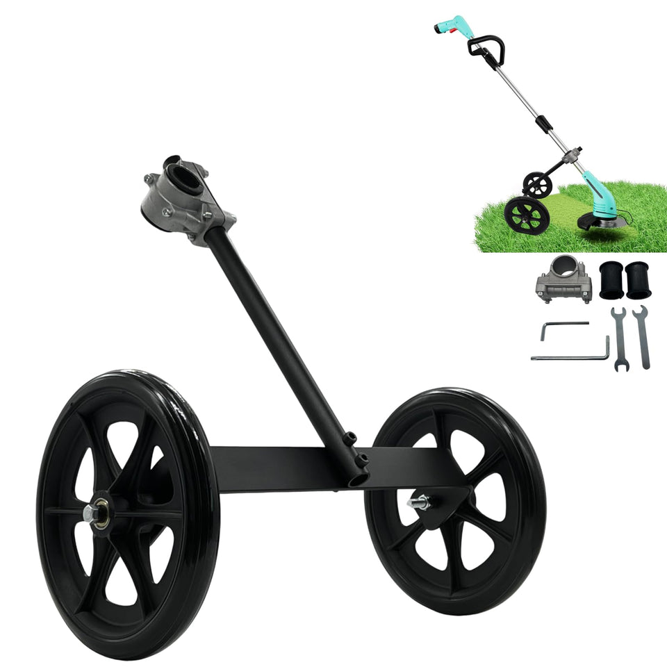 FellDen 20-inch adjustable trimmer wheel supports easy edging and height control.