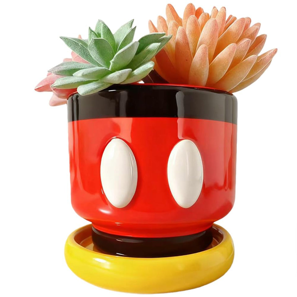 FelyHos cute cartoon mouse planter in resin adds whimsical desk charm.