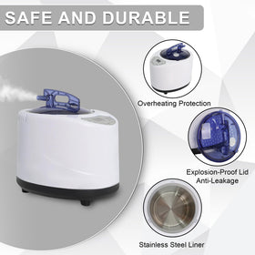 Femitu sauna steamer digital display shows time and temperature for precise control.