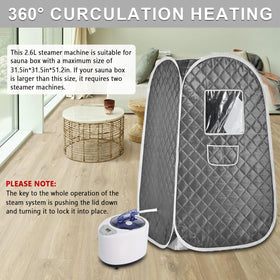 Femitu sauna steamer in home use showcases compact design for personal spa at home.