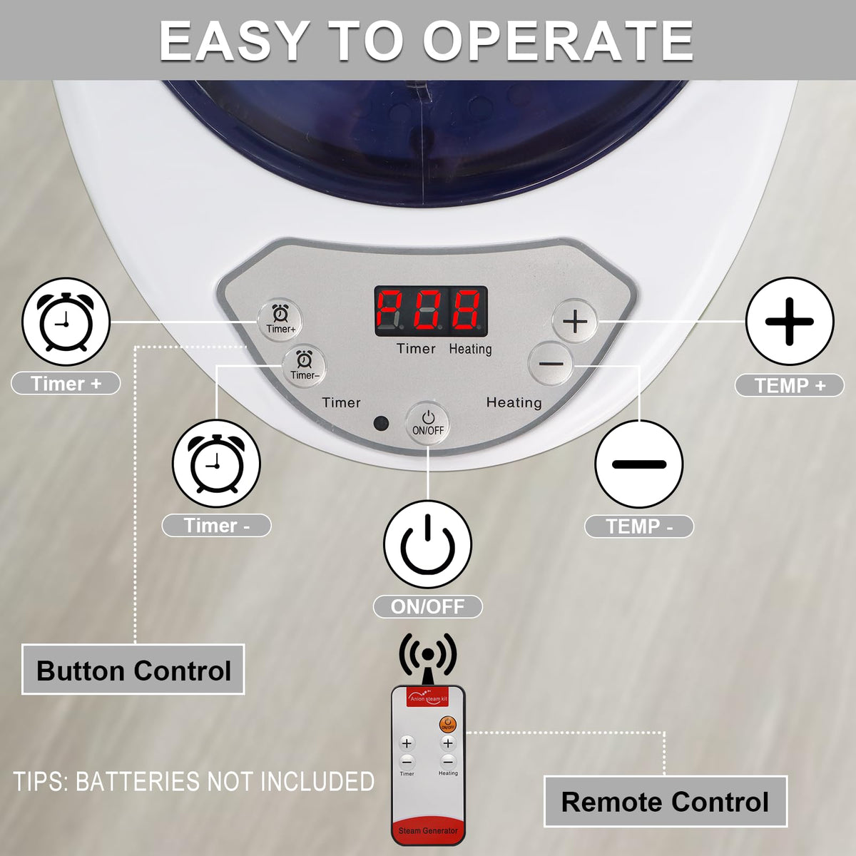 Femitu sauna steamer lid lock demonstrates safe closure during operation.