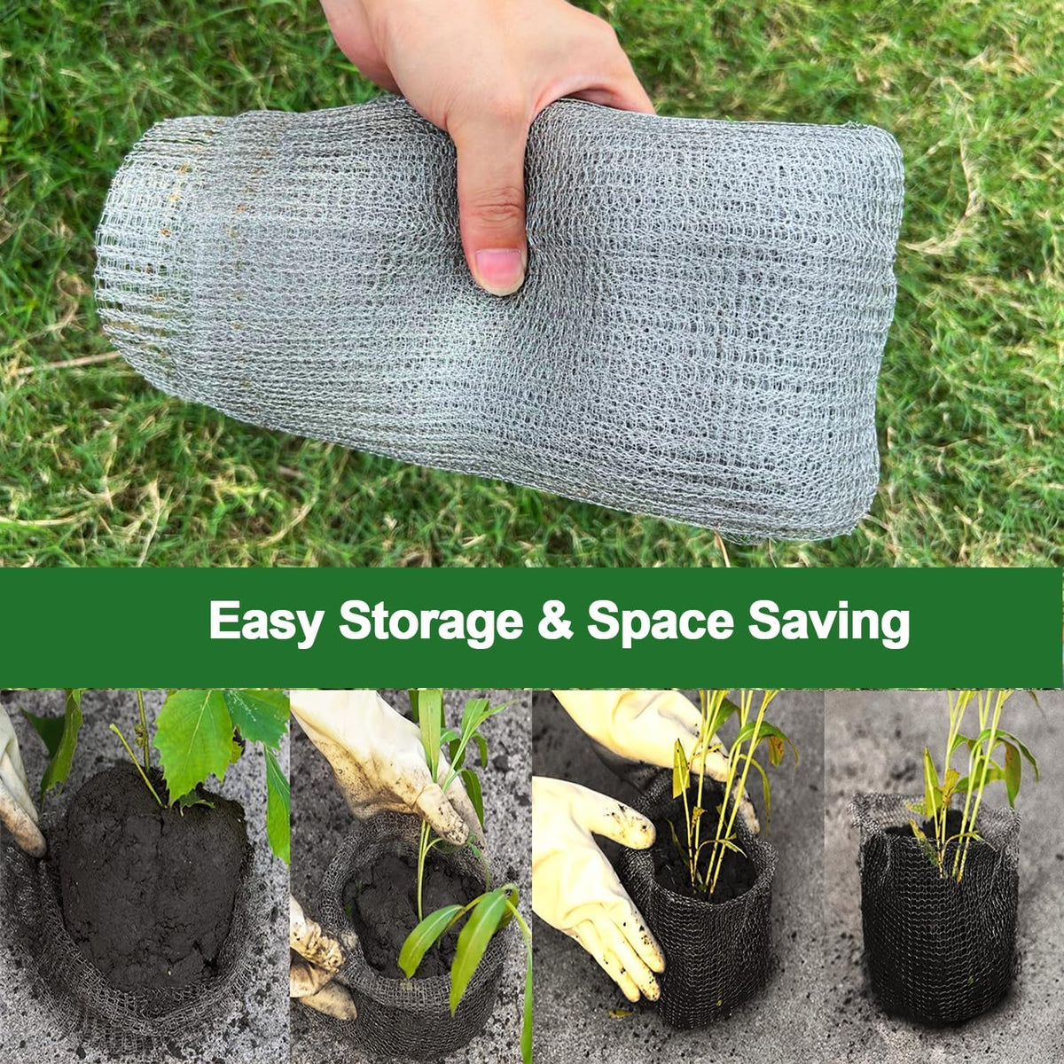 Femitu root protection basket supporting healthy plant growth