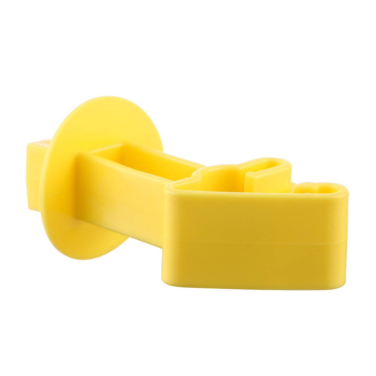 Fence Shock yellow insulator supports up to 5 mm wire for versatility.