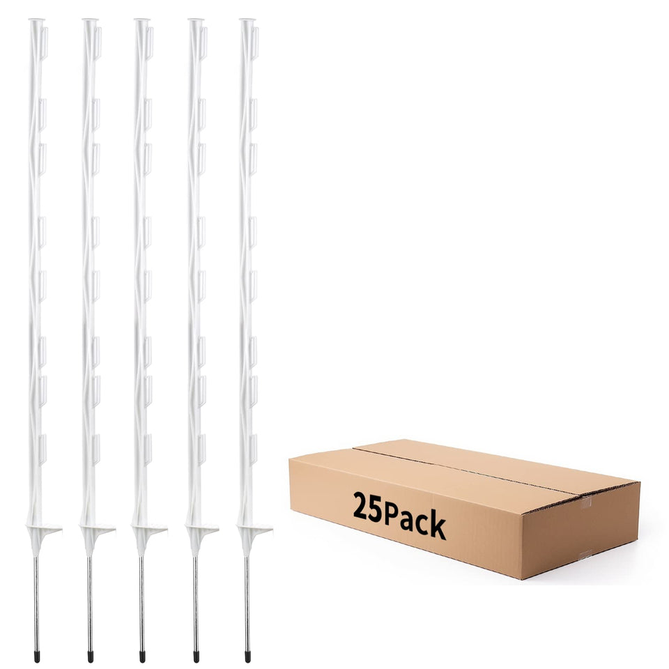 FENCE SHOCK FenSmile 48-inch post with step-in flange for quick setup