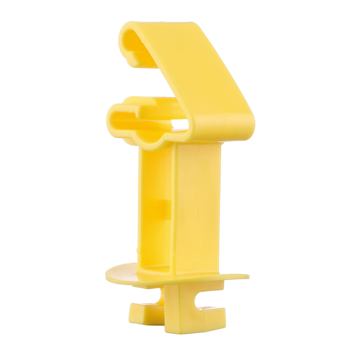 Fence Shock installed on a T-post demonstrating hardware-free mounting.