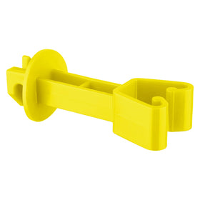 Fence Shock insulators on a chain-link post providing reliable arcing protection