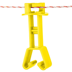 Fence Shock insulators in yellow offer high visibility during fence setup