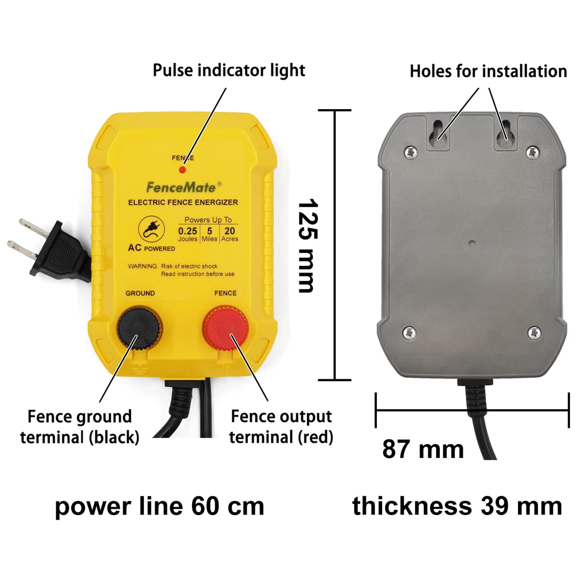 FenceMate high voltage output up to 6 kV for effective deterrence.