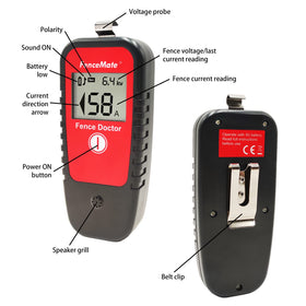 FenceMate tester with belt clip enables hands-free on-site inspection.