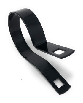Black finish on FENCESMART4U bands blends with metal fencing.