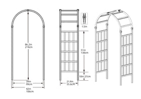 FENCETECH arbor lattice side panels guiding climbing plants