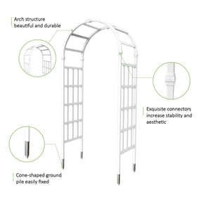 FENCETECH vinyl arbor overhead arch design with open space for growth
