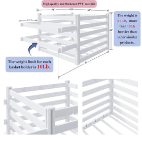 FENCETECH deckbox showing nine movable hooks for towels and toys.
