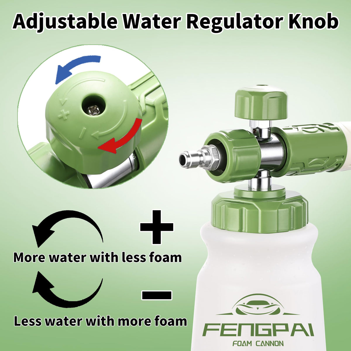 FENG PAI foam cannon quick-connect for easy setup with power washers.
