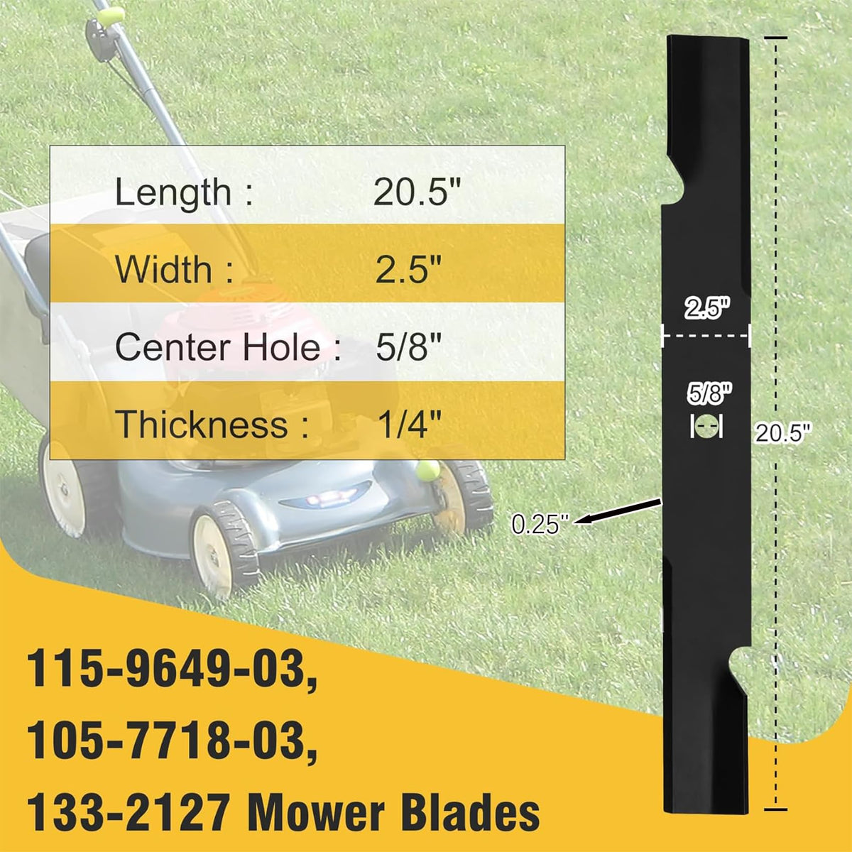 Fengind 105-7718-03 Toro 60in blade closeup for consistent cut