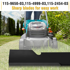 Fengind spiral-end blades designed for smoother mowing.